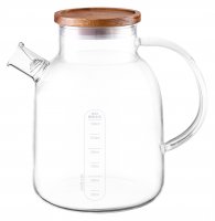 Lovegrace Premium Glas Teekanne  1800ml mit Holz Deckel