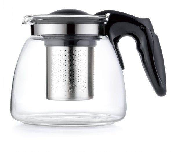 Lovegrace Kompakte Glas-Teekanne 900ml mit Edelstahlsieb - Ideal für den täglichen Teegenuss